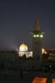 Nightime view out over the Old City and the Dome of the Rock taken from the rooftrop terrace at Ecce Homo.